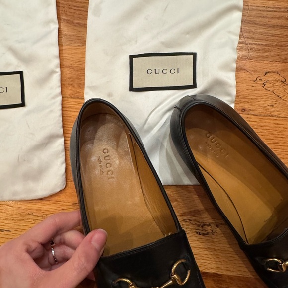 Gucci Jordaan Women Black Leather Horsebit Loafers Size 37.5 - Picture 4 of 12